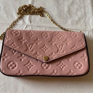 Pochette Felicie Monogram Empreinte Leather - Rose